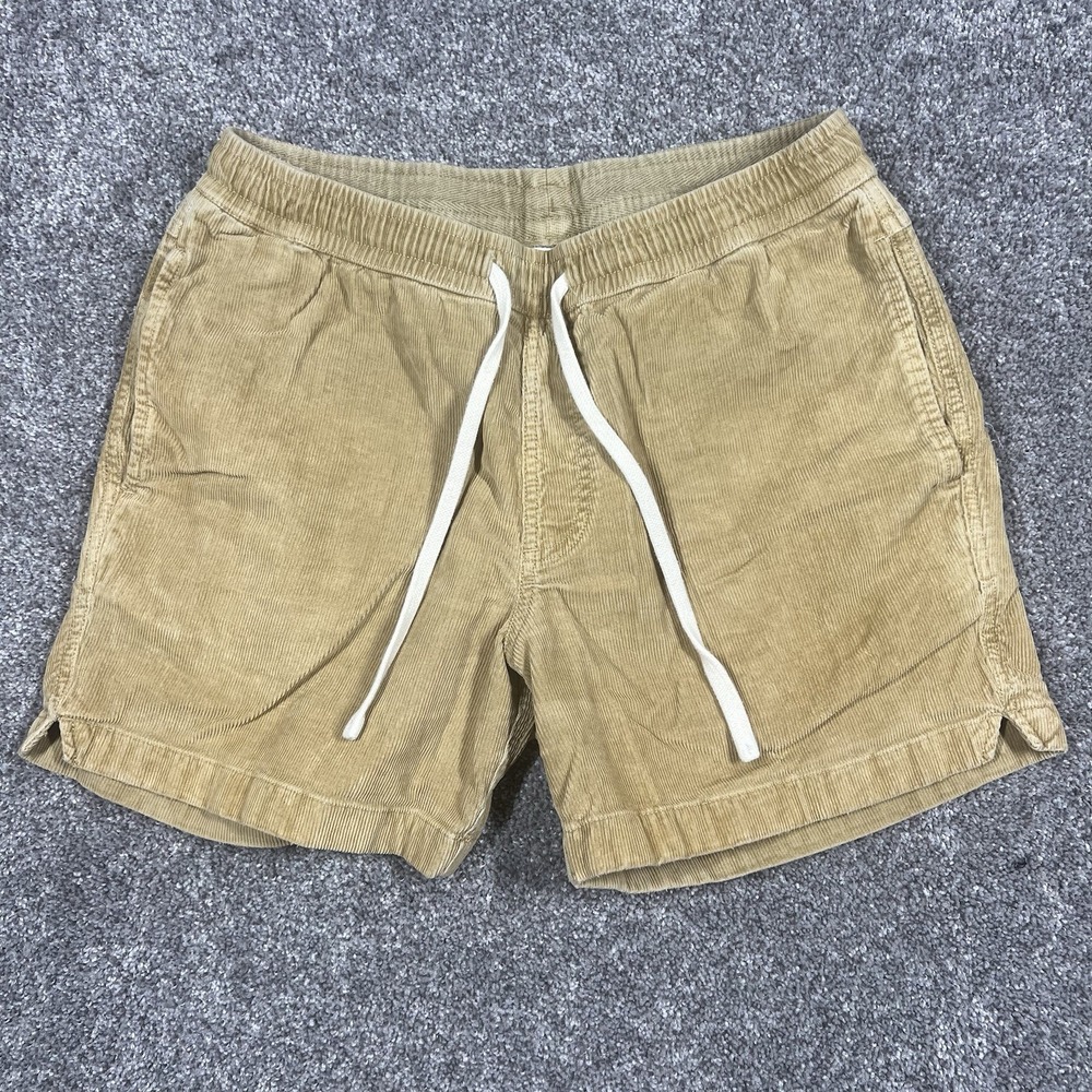 Bearbottom Corduroy Shorts 5.5" Drawstring Stretch Medium Mens Beige